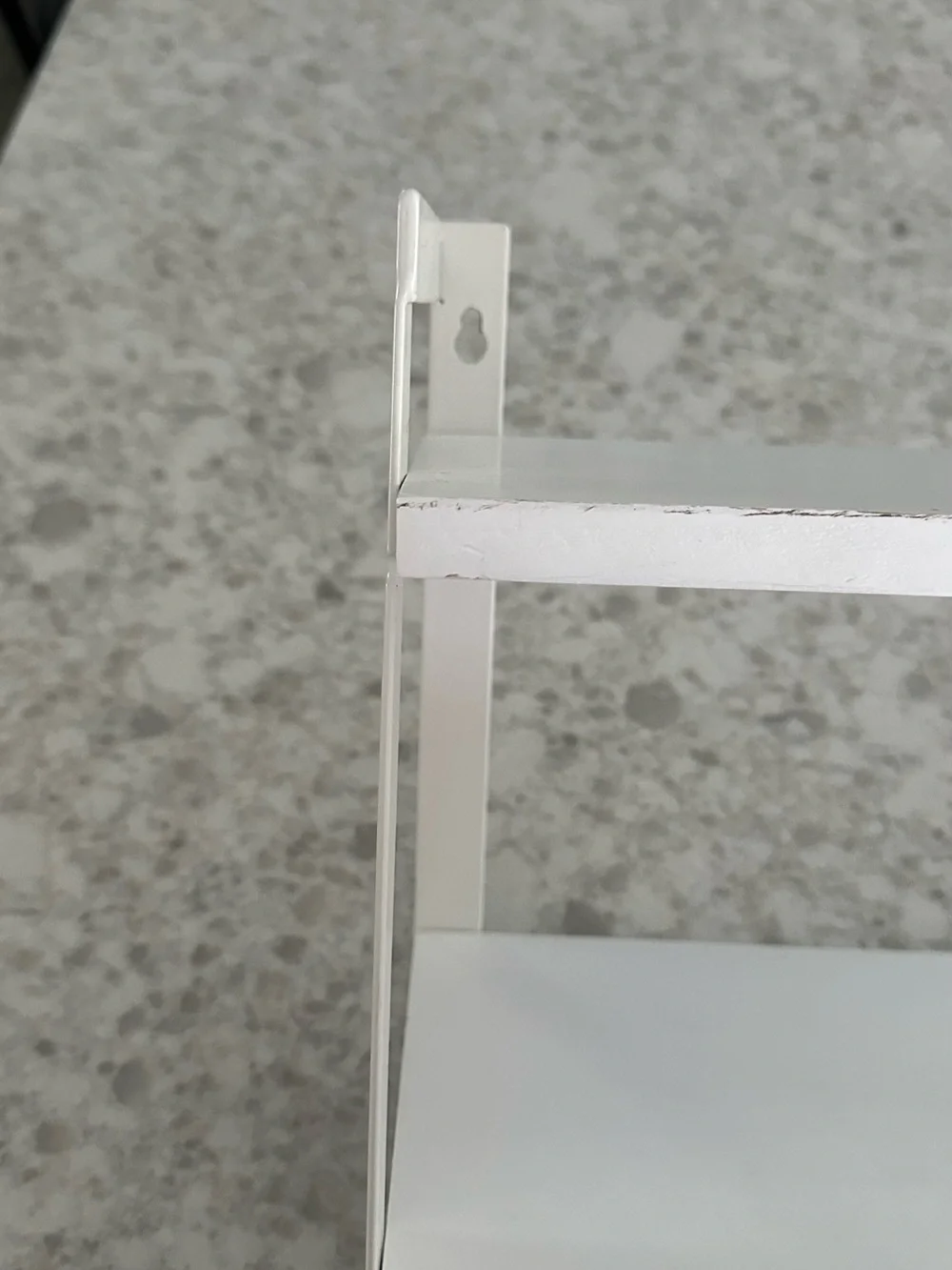 White 2 Tier Floating Shelf with Hanging Rod